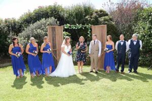 Wedding party on sunny day with Emma Love celebrant